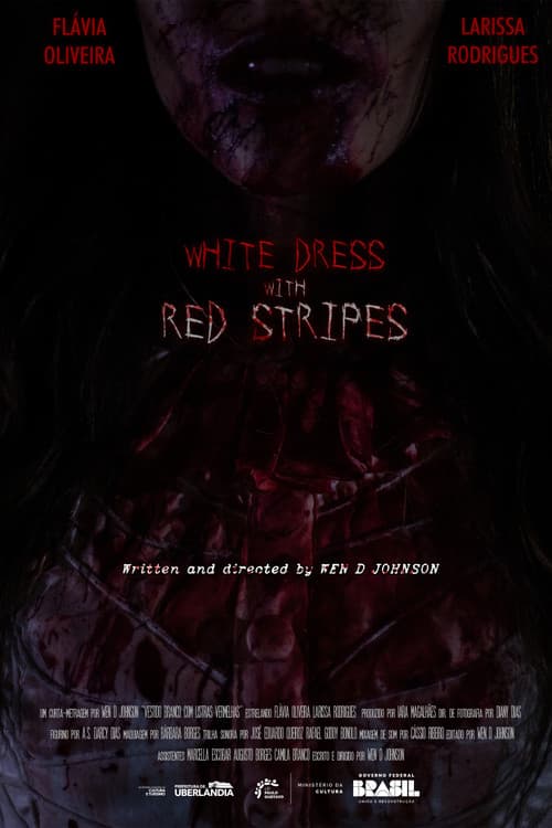 Vestido Branco com Listras Vermelhas — poster