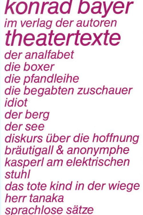 idiot, performance film based on a play of Konrad Bayer — poster